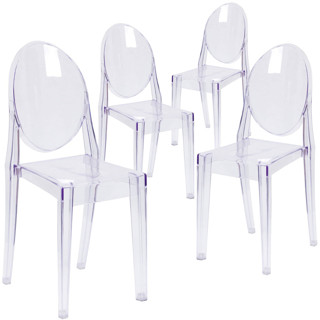 4pk Transparent Crystal Stack Chair E709