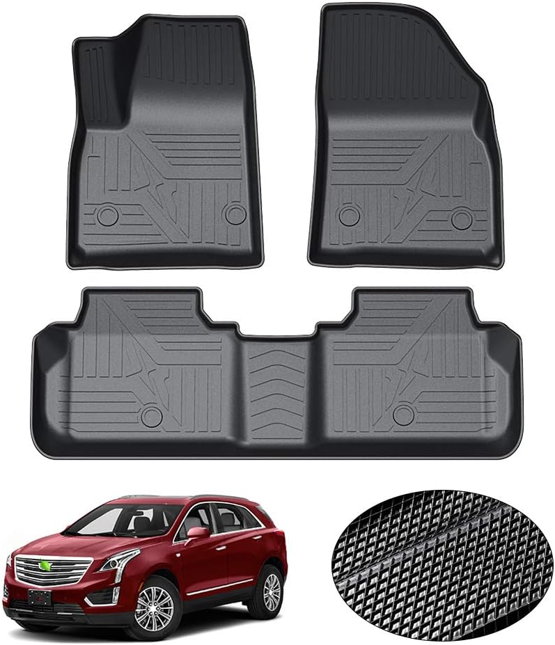 All Weather Floor Mats 1st & 2nd Row Black Non-Slip W174531