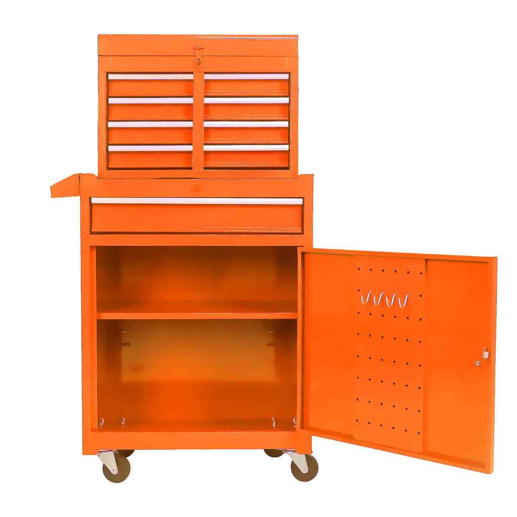 2 in 1 Steel Rolling Tool Chest, 8 Drawer, Black V639752