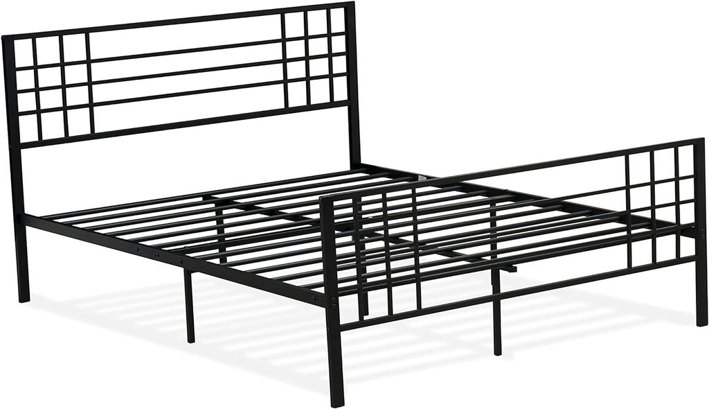 Black Bed Frame with 9 Metal Legs F264