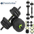 4-in-1 Dumbbells Set Barbell Kettlebells Push-Up-Stand 50 Pounds P407