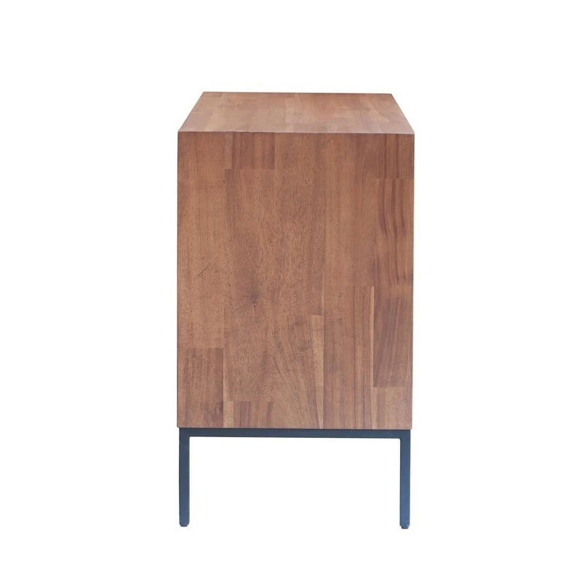 35.5" Wood & Steel 3 Drawer Chest in Newton Brown/Black S628