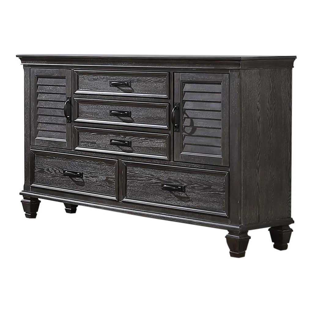 64 Inch Wood Dresser with 5 Drawers and 2 Cabinets M4690