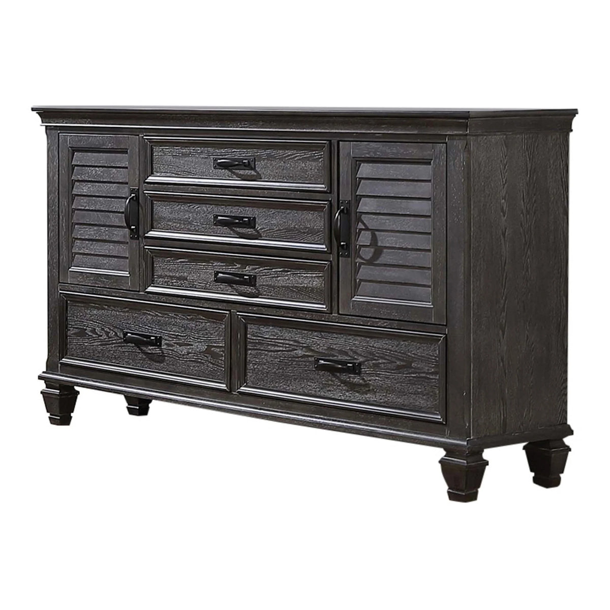 64 Inch Wood Dresser with 5 Drawers and 2 Cabinets M4690