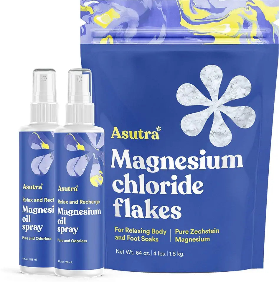 Magnesium Oil Spray and Bath Flakes Bundle Q6946