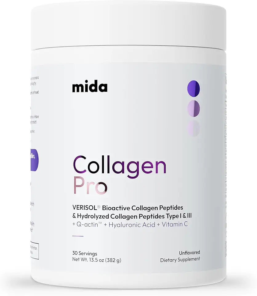 Hydrolyzed Collagen Peptides Type I & III with Vitamin C, Hyaluronic Acid, Biotin, Unflavored Protein Powder, 30 Servings S1687