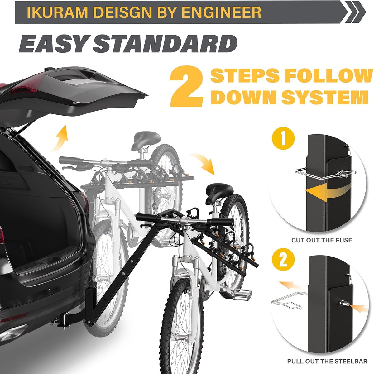 4 Bike Hitch Mount Foldable Bicycle Rack L2656