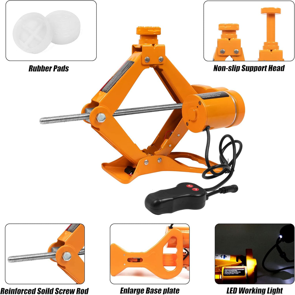 3 Ton Electric Car Jack with Electric Wrench and Inflator Pump Q44393