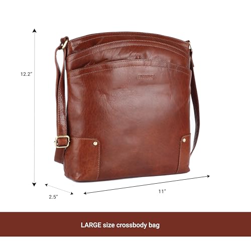 Large Soft Real Leather Womens Crossbody Handbags and Purses B7399