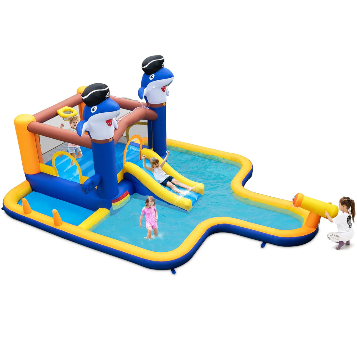 Inflatable Water Slide Park Bounce House Splash Pool K6386