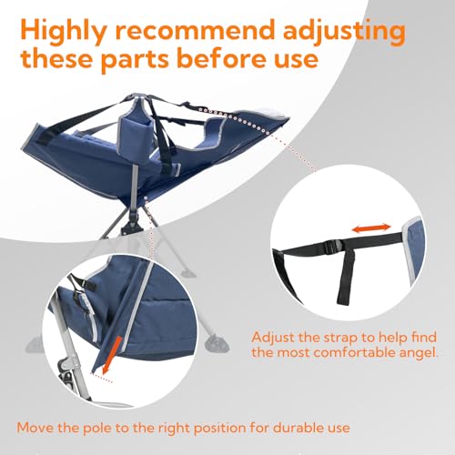 Oversized Hammock Camping Chair with Adjustable Backrest Blue D95582