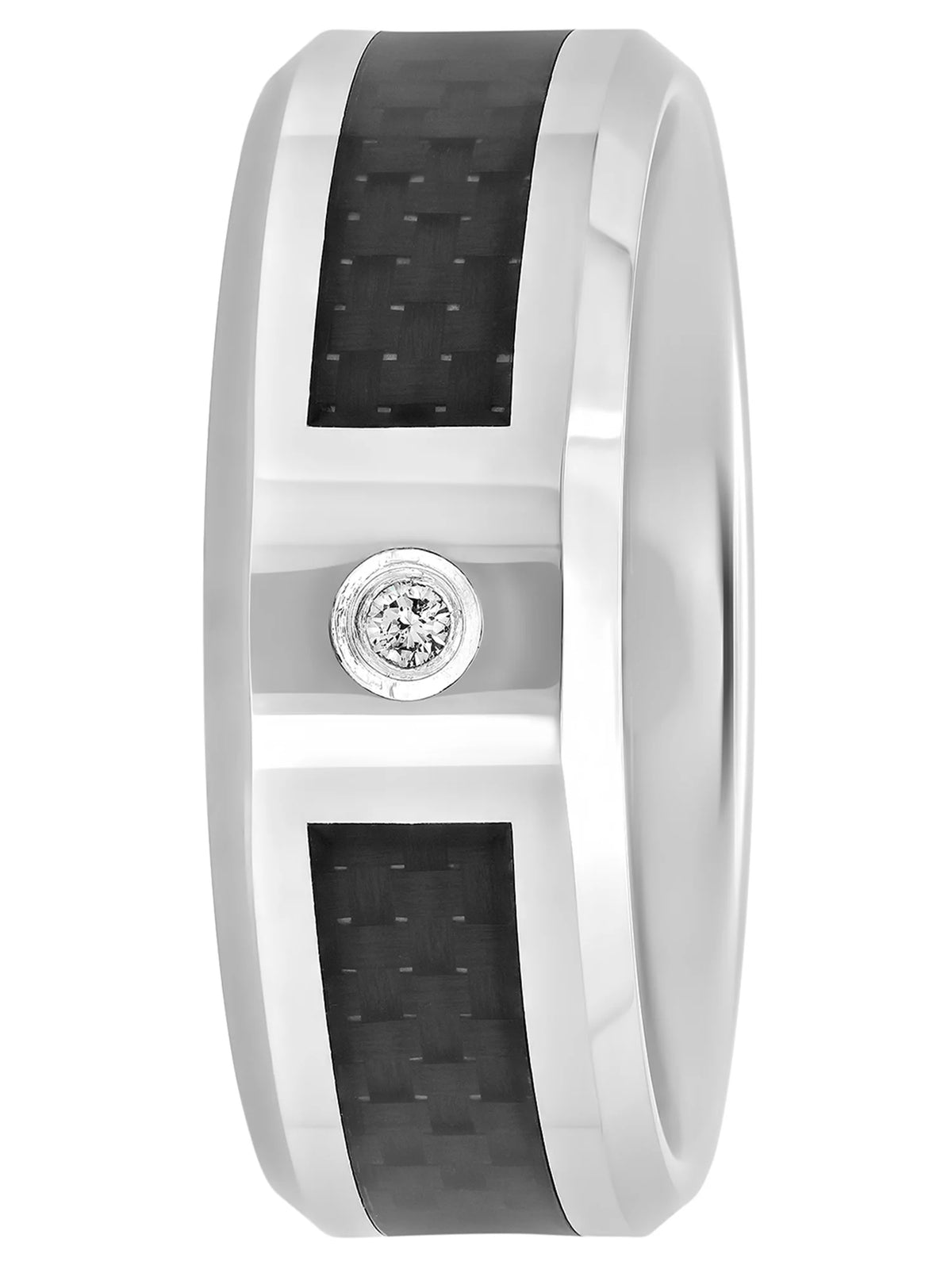 8mm Tungsten Carbon Fiber Men's Ring H756