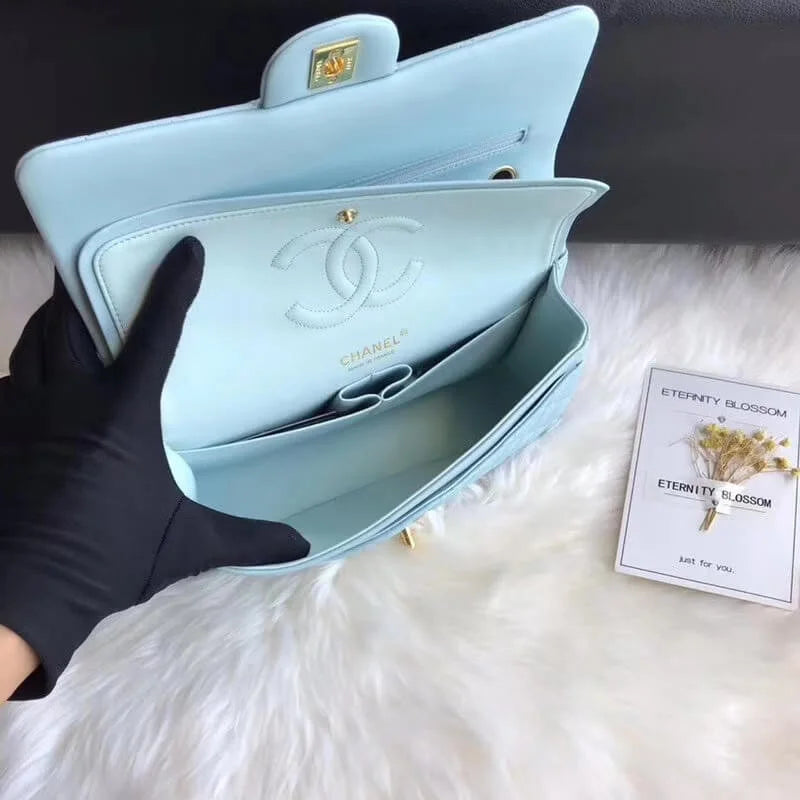 Tiffany Blue Lambskin Leather Flap Bag G81065