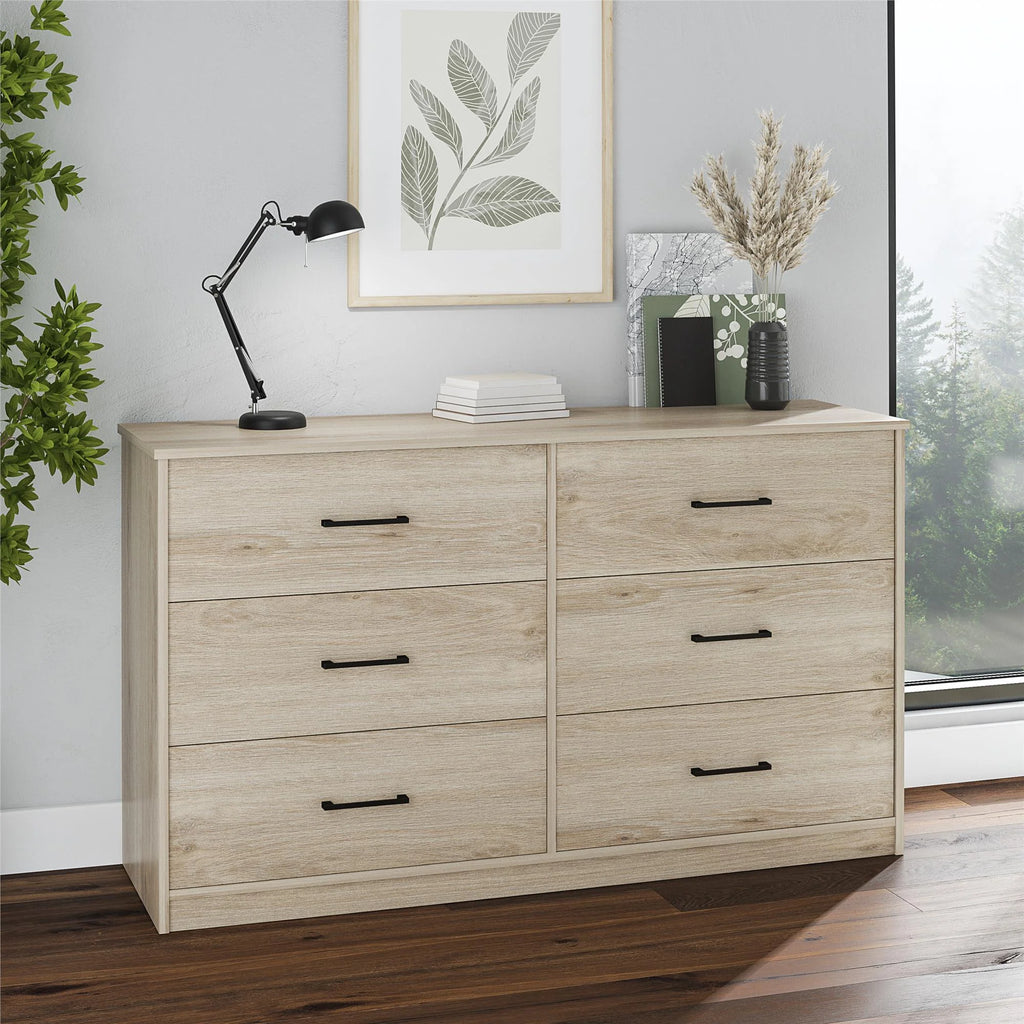 Black 6 Drawer Dresser F6781