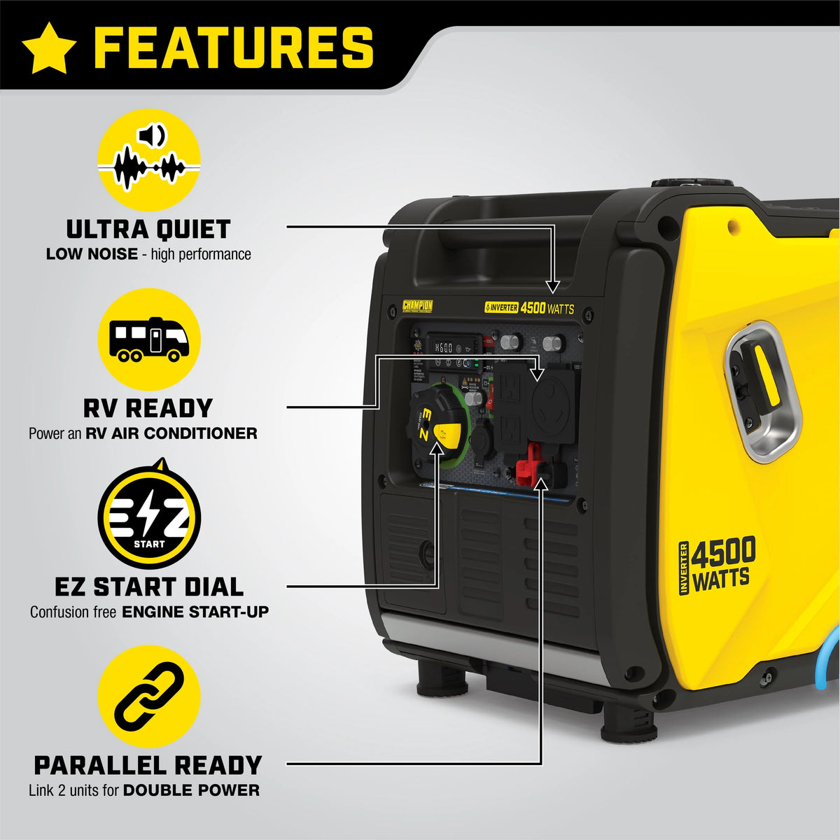 4500-Watt Wireless Remote Start Inverter Generator H671