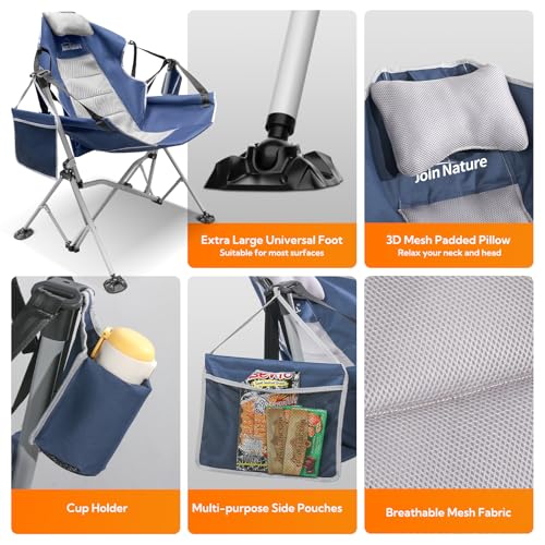 Oversized Hammock Camping Chair with Adjustable Backrest Blue D95582