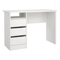 White Writing Desk with 3 Storage Drawers and Open Shelf I820667
