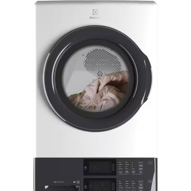 White Stacked Washer and Electric Dryer Laundry Tower V90106