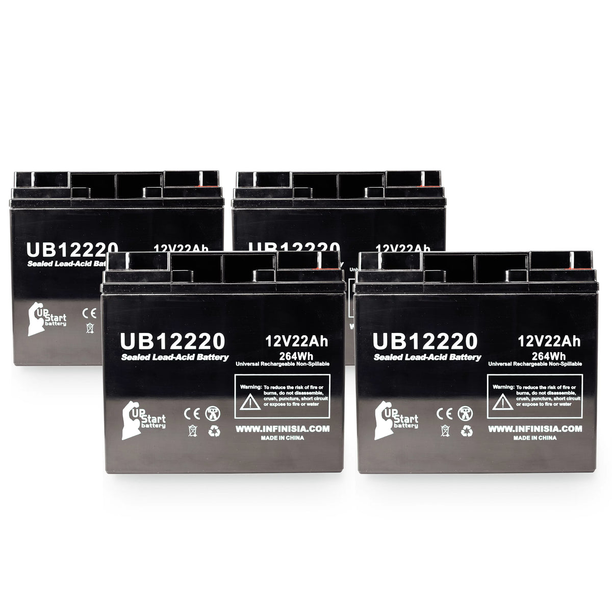 4x Pack 12V 22Ah Sealed Lead Acid Battery J309