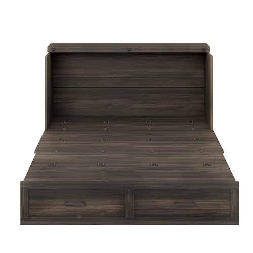 Queen Murphy Bed Chest with Charging Station and Storage Drawer Z91370