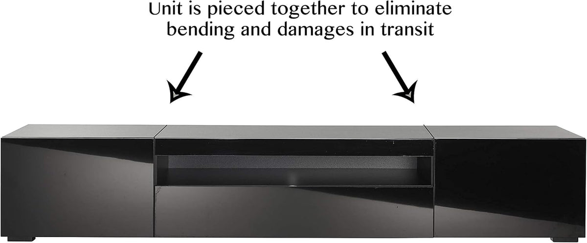 Modern Black Modular TV Cabinet with LED Lights L7184
