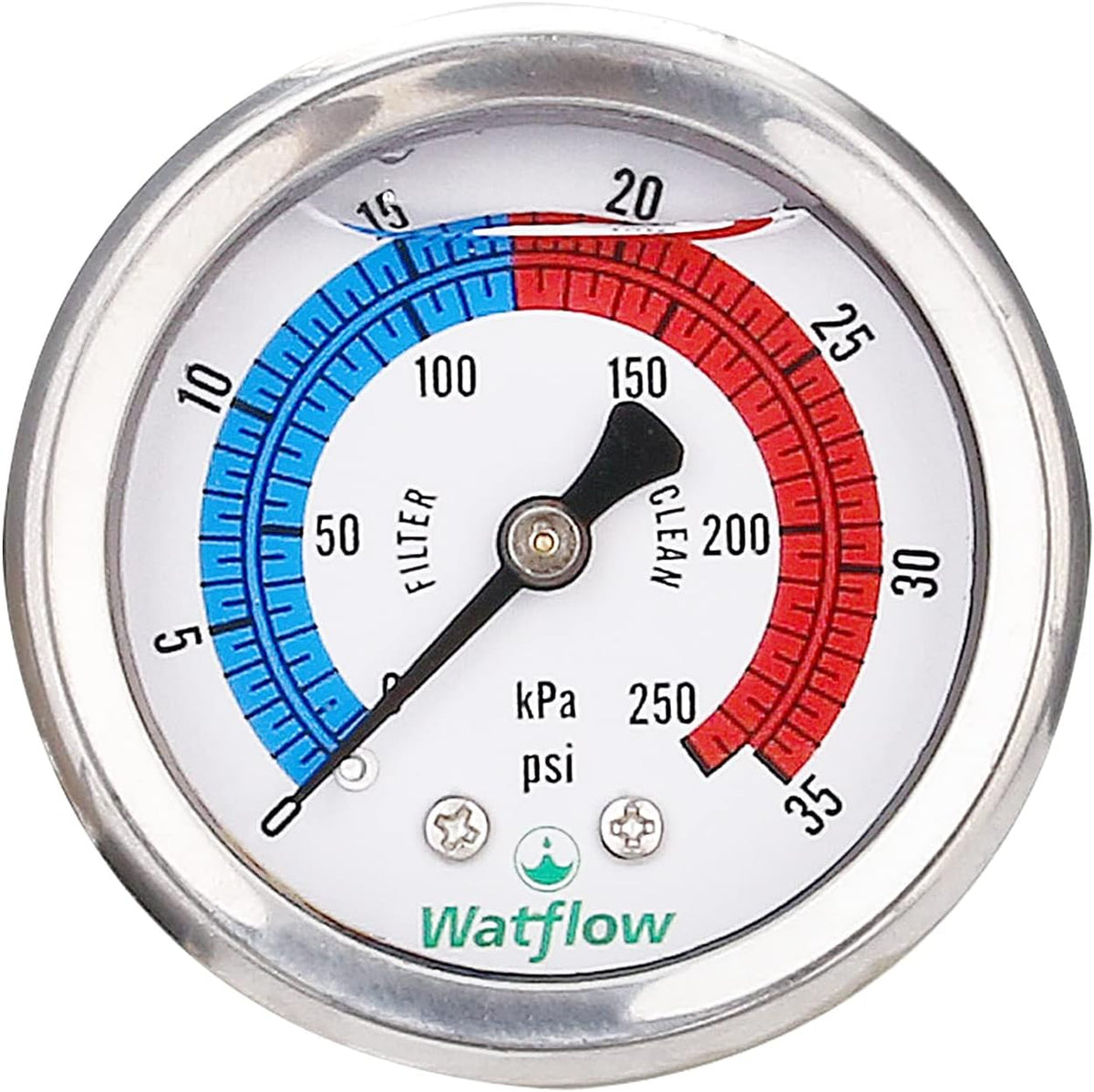 2 Dial Glycerine Filled Pool Filter Pressure Gauge S11119
