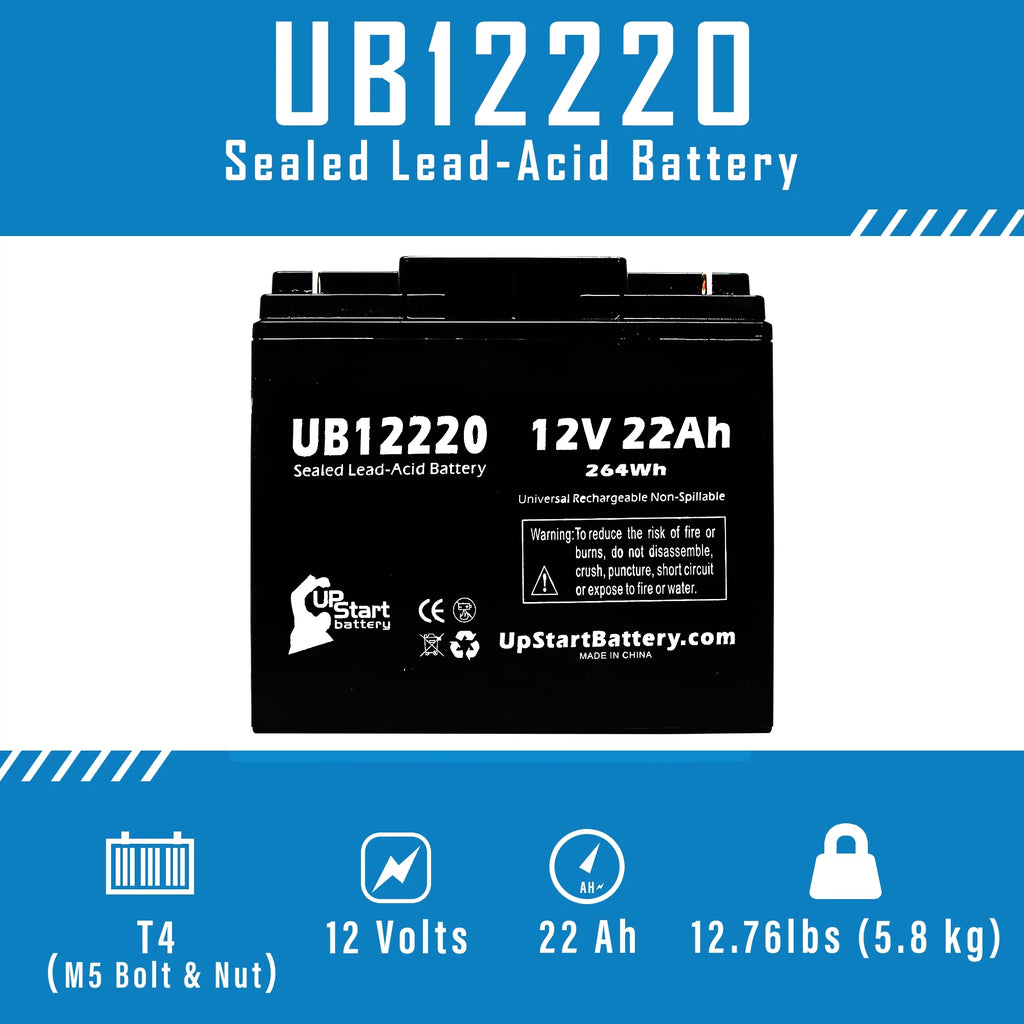 4x Pack 12V 22Ah Sealed Lead Acid Battery J309
