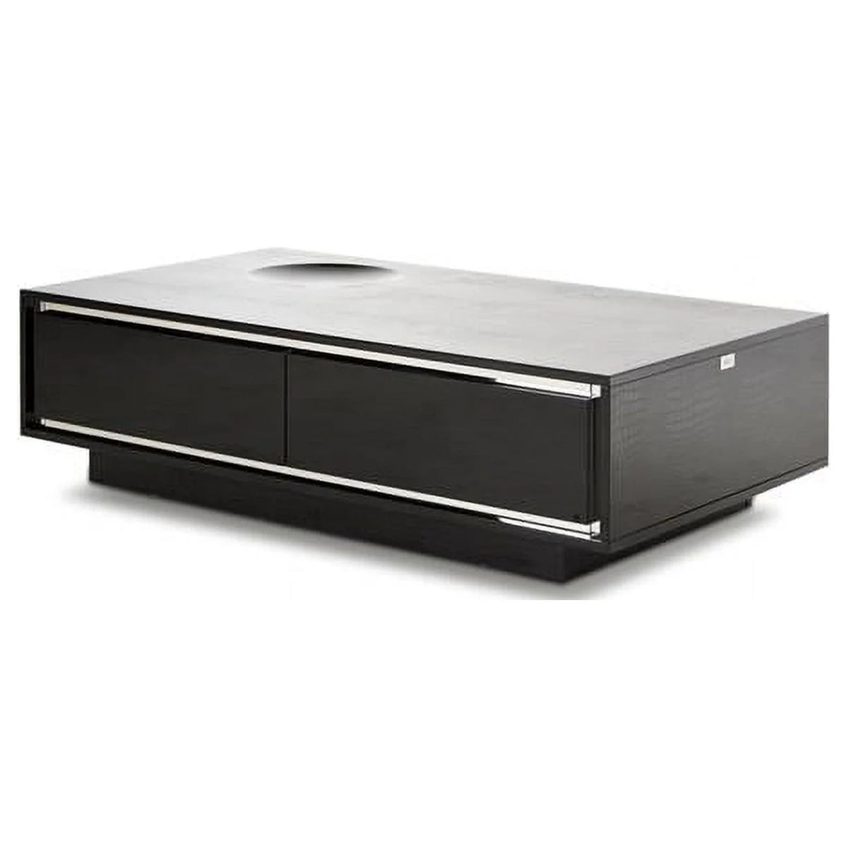 Black Crocodile Lacquer Coffee Table with Drawers S398