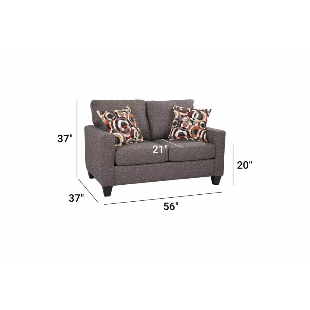 Charcoal Gray Loveseat Q259