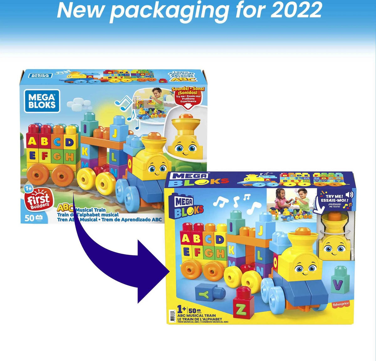Toy Blocks ABC Musical Train with Sounds and Music 50 Pieces B5224