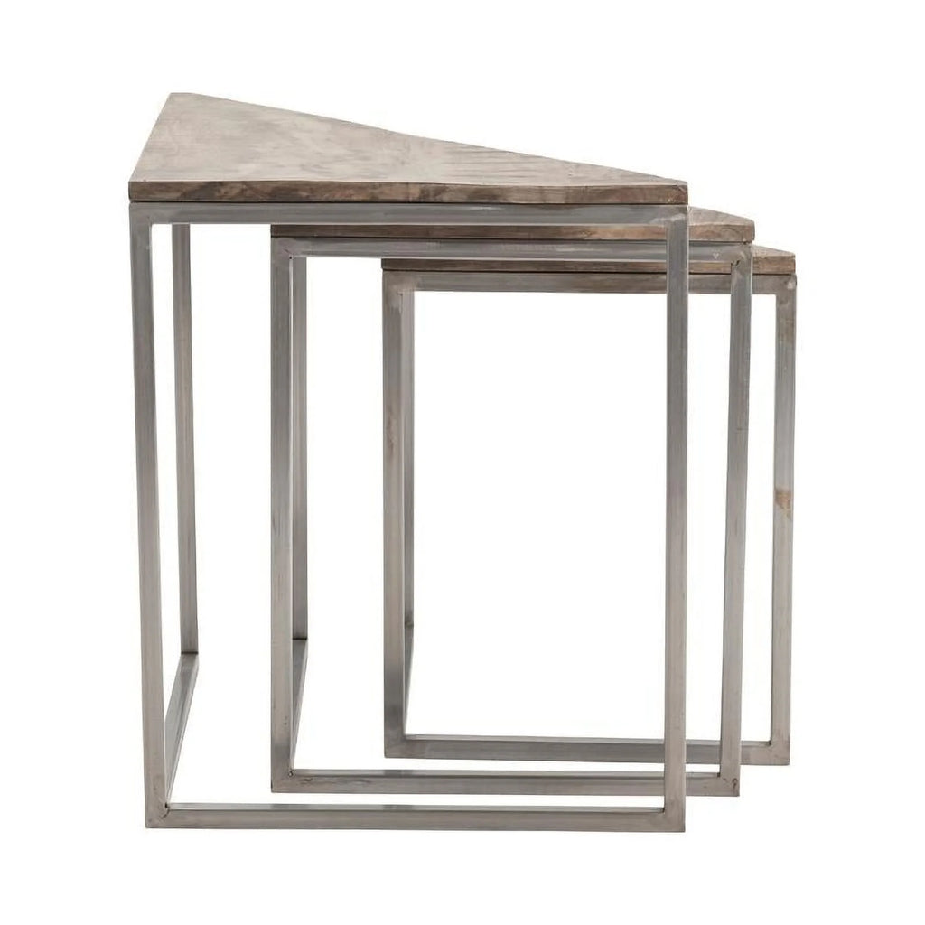 Brown Mango Wood Corner Nested Tables H657236