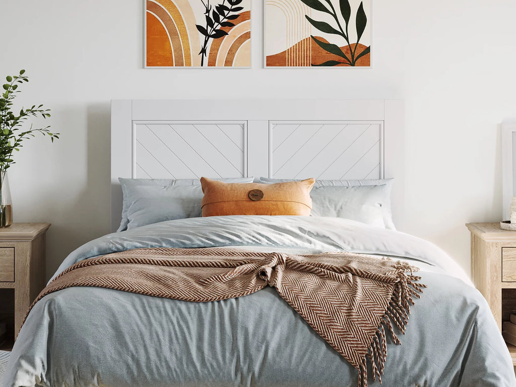 White Solid Wood Twin Headboard V975110