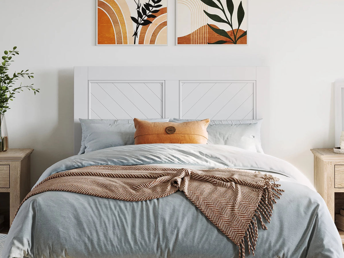 White Solid Wood Twin Headboard V975110