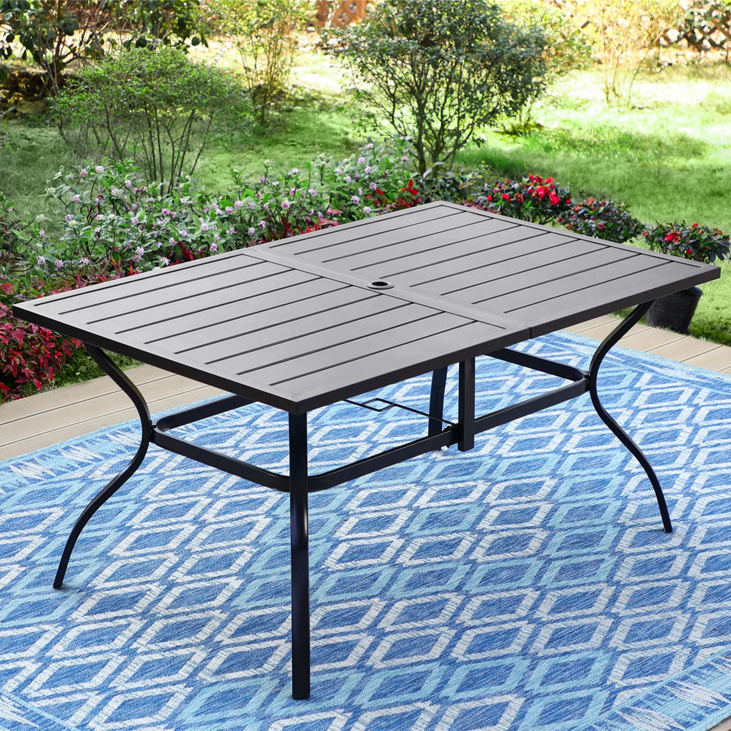 7 Piece Metal Outdoor Patio Dining Set with 6 Swivel Chairs and Dining Table G14623