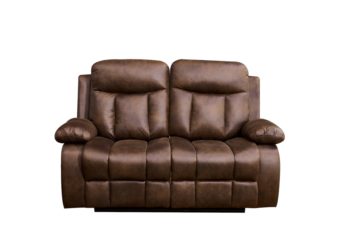 Microfiber Reclining Sofa and Loveseat Q542