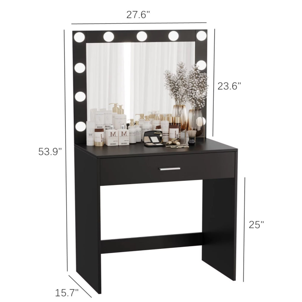 Black Makeup Vanity Table with Mirror K24804