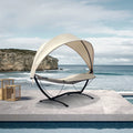 Steel Frame Lounger With Canopy S179