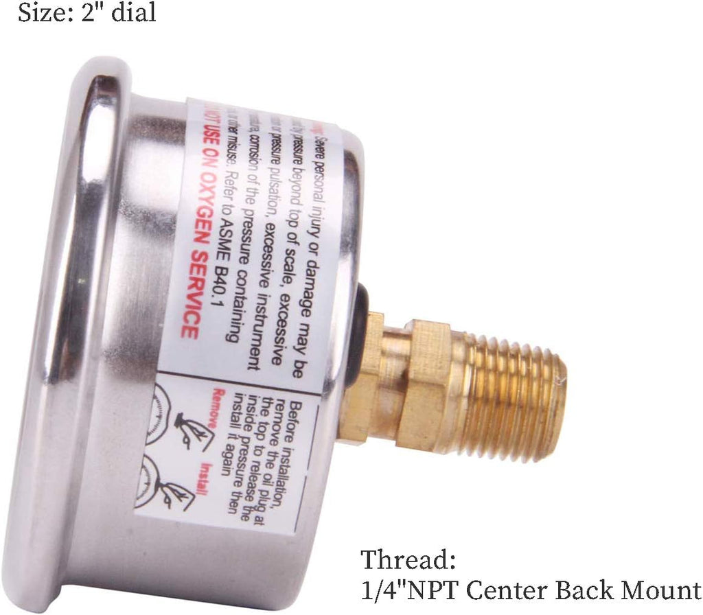 2 Dial Glycerine Filled Pool Filter Pressure Gauge S11119