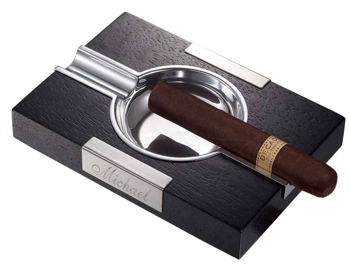 Black Wood Cigar Ashtray B42409