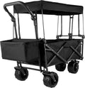 Extra Large Collapsible Garden Cart with Removable Canopy, Black O69897