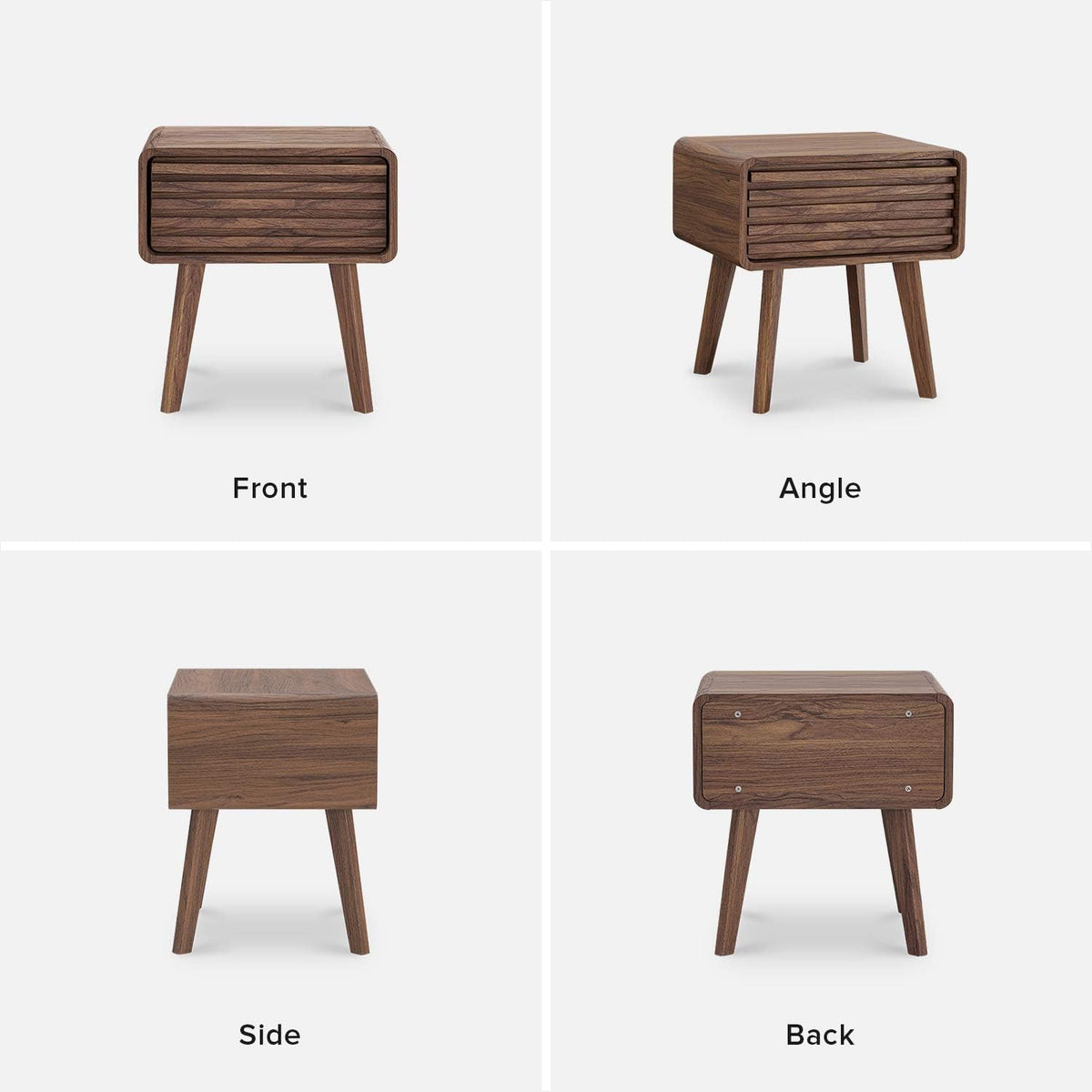 Walnut Side Table with Slatted Door E222780