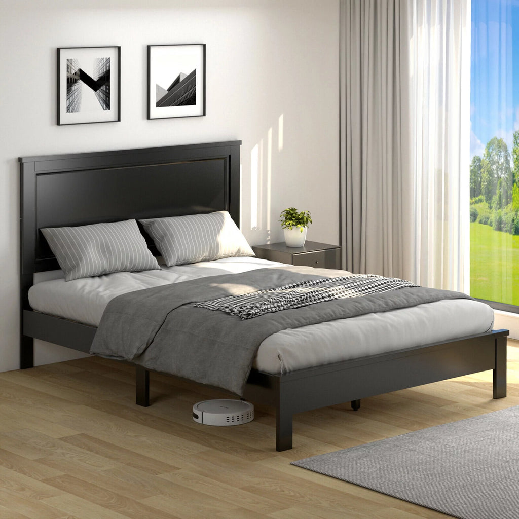 Twin Size Walnut Platform Bed Frame M504
