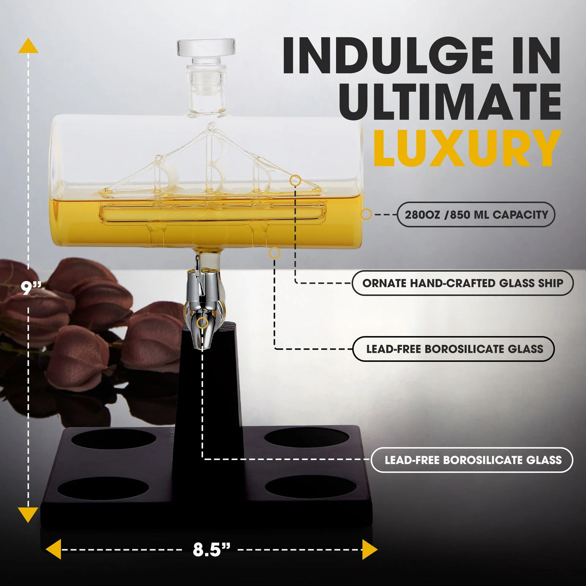 Decanter with 4 Glasses S8299