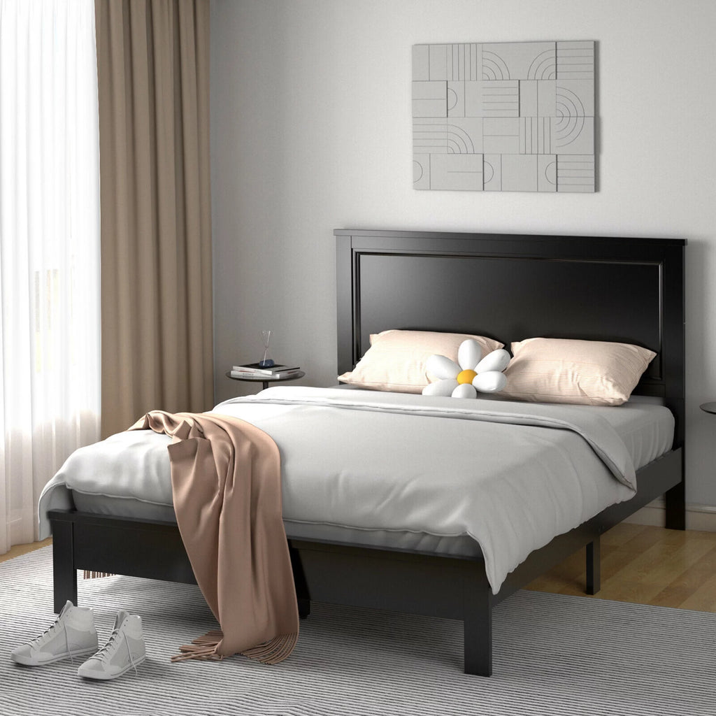 Twin Size Walnut Platform Bed Frame M504