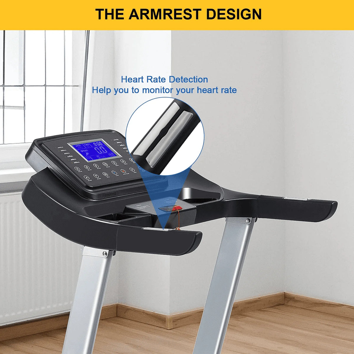 3HP Folding Treadmill with 15% Auto Incline, 300 LBS Capacity P974