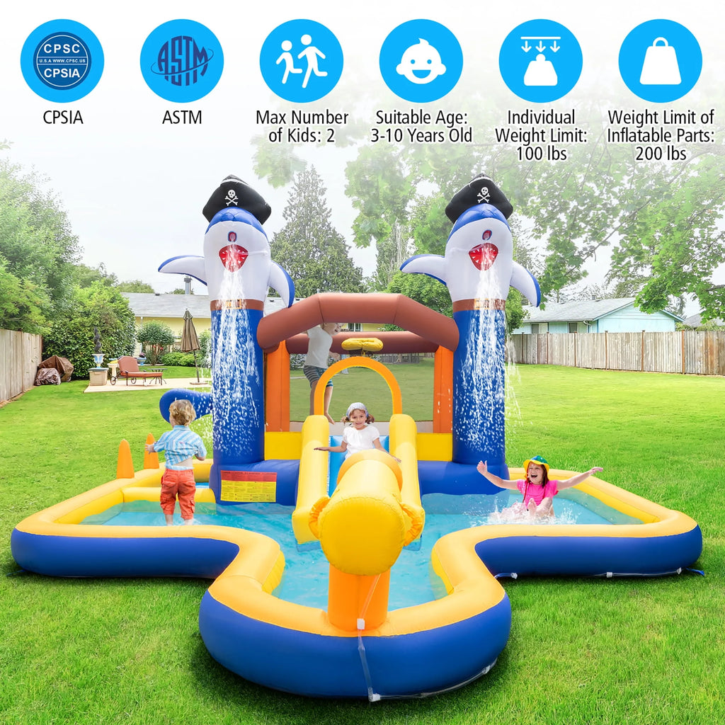 Inflatable Water Slide Park Bounce House Splash Pool K6386