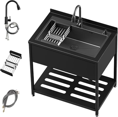 Stainless Steel Utility Sink with Faucet and Drain Kit O41244