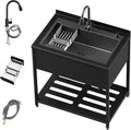 Stainless Steel Utility Sink with Faucet and Drain Kit O41244