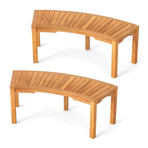 Acacia Wood Firepit Bench with Metal Frame Q8481