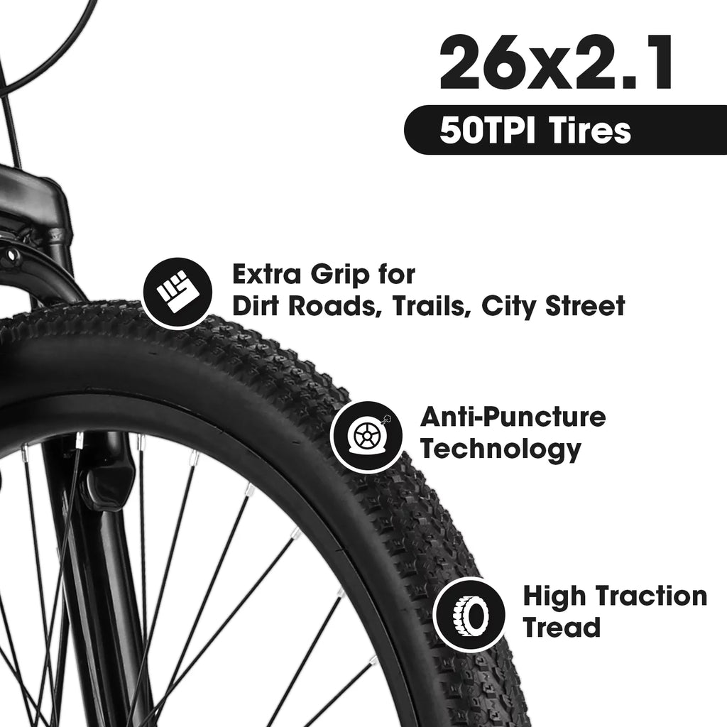 26 inch Mountain Bike with Dual Disc Brakes White G7850